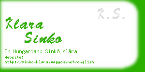 klara sinko business card